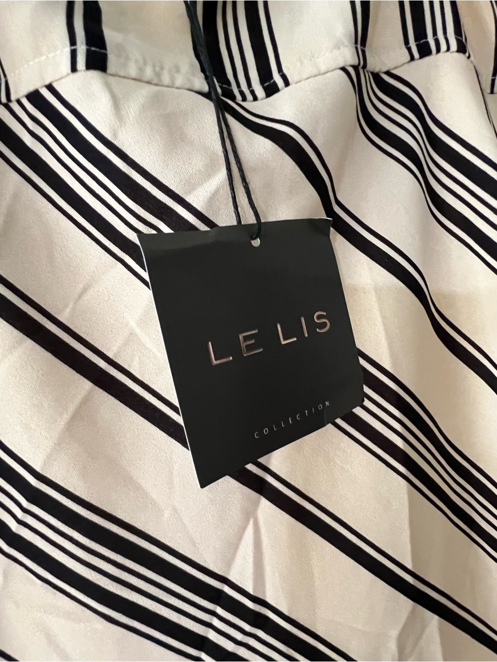 Le Lis Odette angled striped maxi dress size Large - Picture 5 of 7
